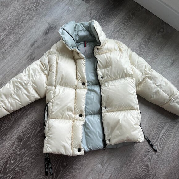 Authentic Moncler Parana Hooded Jacket / Size 00 / Ivory with blue lining - Picture 2 of 11